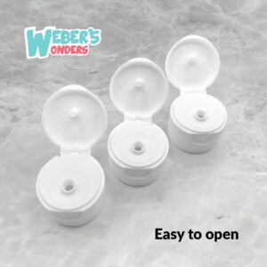 Weber's Wonders 12 Pack - 24/410 White Replacement Flip-Top Caps - Paint Dispenser Bottles - Is For 24 mm Bottle Opening Only