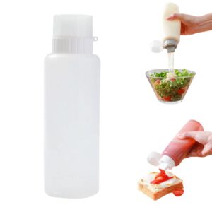 bottles for sauces,12oz condiment bottle with 5 hole leakproof lid bottle for ketchup, sauces, condiments, dressings, bbq, cooking oil, syrup