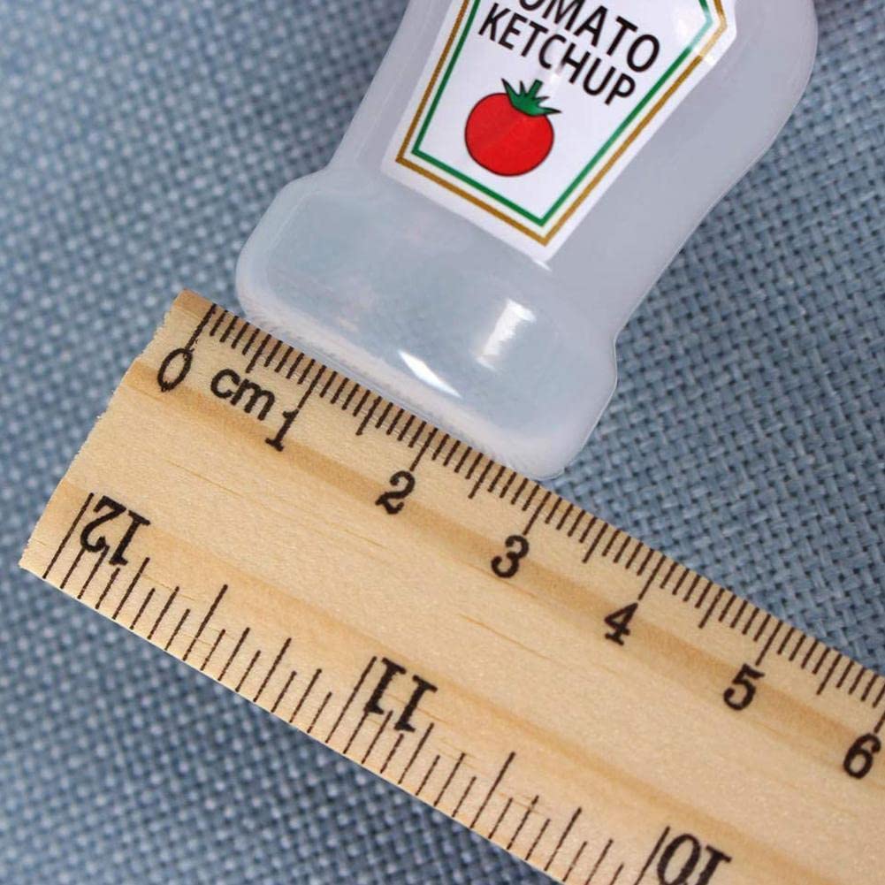 Mini Tomato Ketchup Bottle, 2 Pcs 25ML Portable Small Sauce Container Salad Dressing Container Pantry Containers for Bento Box