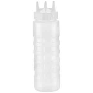 24 oz clear plastic squeeze bottle with white tri tip top