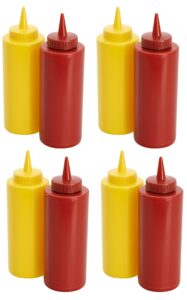 regent 4 sets of plastic 11.5 oz ketchup & mustard 7 in dispensers bottles! perfect for bbq's, picnics, family reunions, and parties!
