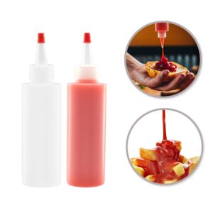 LAKESHORE TRADE 6-pack Premium Plastic Condiment Squeeze Squirt Bottles for Sauces, Paint,Oil, Condiments,Salad Dressings, Arts and Crafts - Food Grade - 4OZ