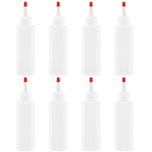 LAKESHORE TRADE 6-pack Premium Plastic Condiment Squeeze Squirt Bottles for Sauces, Paint,Oil, Condiments,Salad Dressings, Arts and Crafts - Food Grade - 4OZ