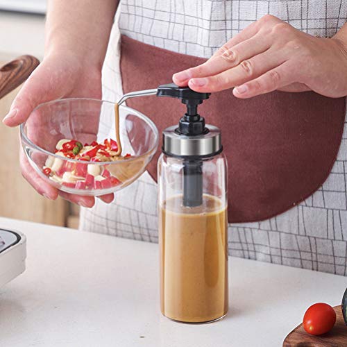 Containers for Food Bbq Sauce Bottle Glass Pump Dispenser Mini Food Coffee Syrup Dispenser Food Containers Squeeze Bottles for Sauces Coffee Syrup Bottles Syrup Pump Tomato Castor