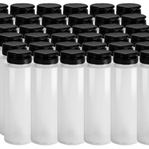 Pinnacle Mercantile Easy Squeeze Plastic Condiment Bottles with Black Flip Top Cap 8 oz Empty Pack 420