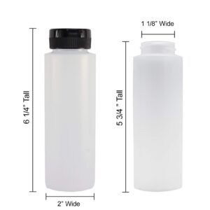 Pinnacle Mercantile Easy Squeeze Plastic Condiment Bottles with Black Flip Top Cap 8 oz Empty Pack 420