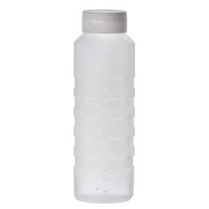 hubert 24 oz clear plastic squeeze bottle with white flowcut top