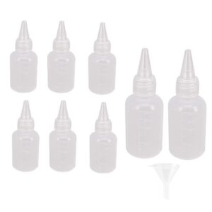 plastic squeeze bottles with scales 10 pack small squeeze bottles with tip caps squirt bottles for liquid, condiments, sauces, paint, oil, glue, icing, baking, art crafts, bbq (60ml/2oz)