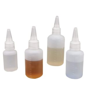 Plastic Squeeze Bottles With Scales 10 Pack Small Squeeze Bottles with Tip Caps Squirt Bottles for Liquid, Condiments, Sauces, Paint, Oil, Glue, Icing, Baking, Art Crafts, BBQ (60ml/2oz)