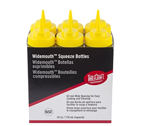 TableCraft Products C12463M Widemouth, 24 oz./710 mL, Yellow (Pack of 6)