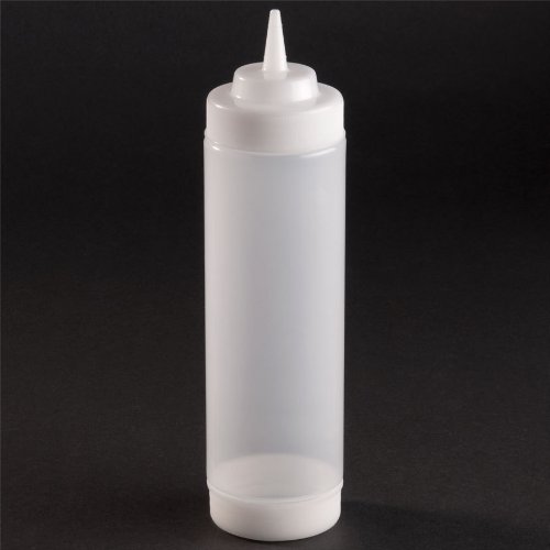 Tablecraft 12463CF 24 oz. SelecTop Wide Mouth Dualway First In First Out Squeeze Bottle with Cone Ti