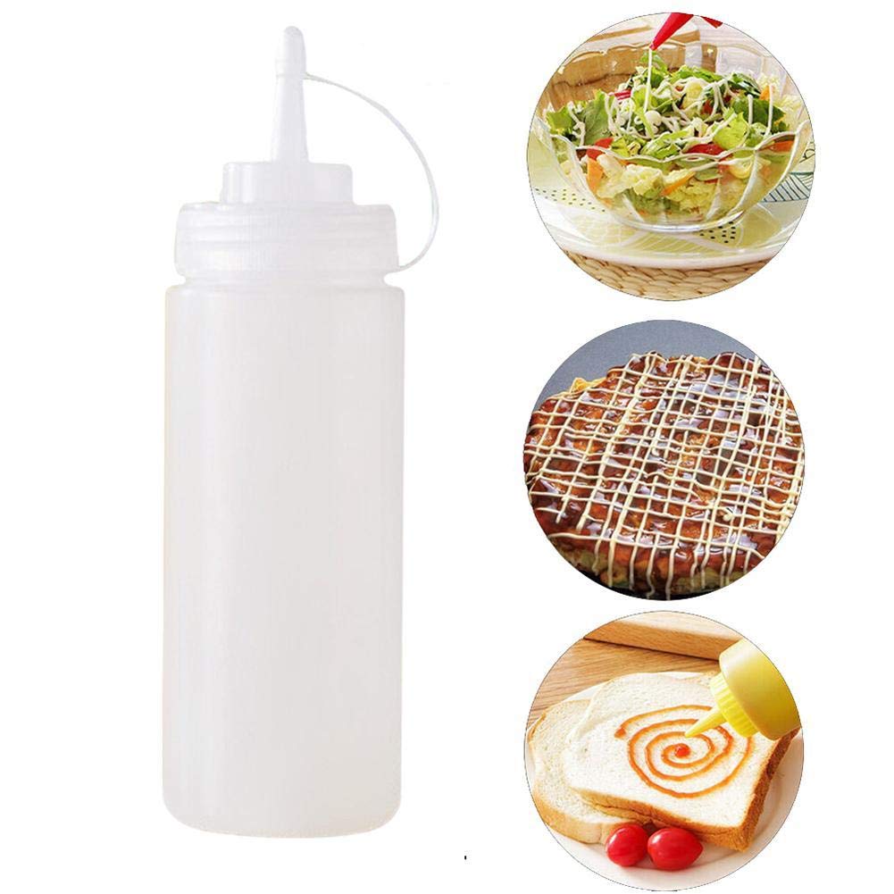 weeee Ketchup Squeeze Bottles Plastic Condiment Squeeze Squirt Bottles with Twist On Cap Lids erfect for Condiments, Oil, Icing, Liquids