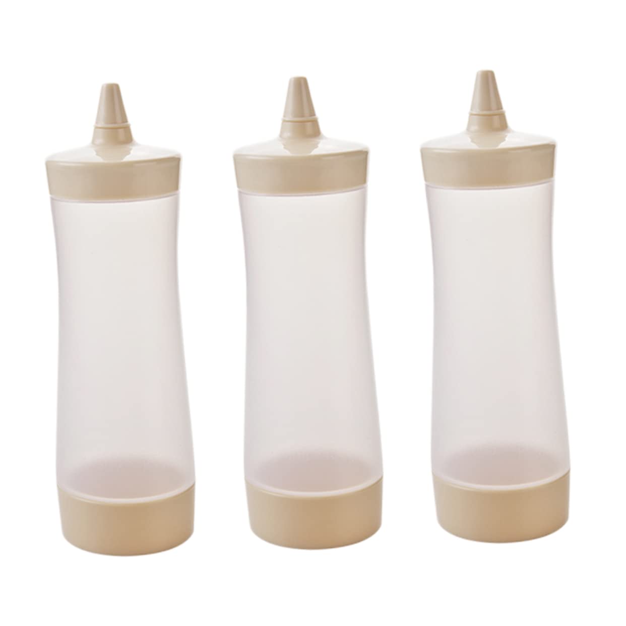 Anneome 3pcs Dressing Condiments Vinegar Oil and Bottle Squirt Squeeze Crafts Beige Reataurant Bbq Condiment With Dispenser Tip Clear Jam Kitchen Dressings Syrup Sauces Dispensers Mustard