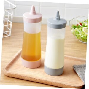 Anneome 3pcs Dressing Condiments Vinegar Oil and Bottle Squirt Squeeze Crafts Beige Reataurant Bbq Condiment With Dispenser Tip Clear Jam Kitchen Dressings Syrup Sauces Dispensers Mustard
