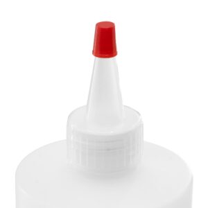 LAKESHORE TRADE Plastic Squeeze Bottles with Leak-Proof Red Colored Caps, Set of 8, Ideal Dispenser for Mustard, Ketchup, Sauces and condiments (16 oz)