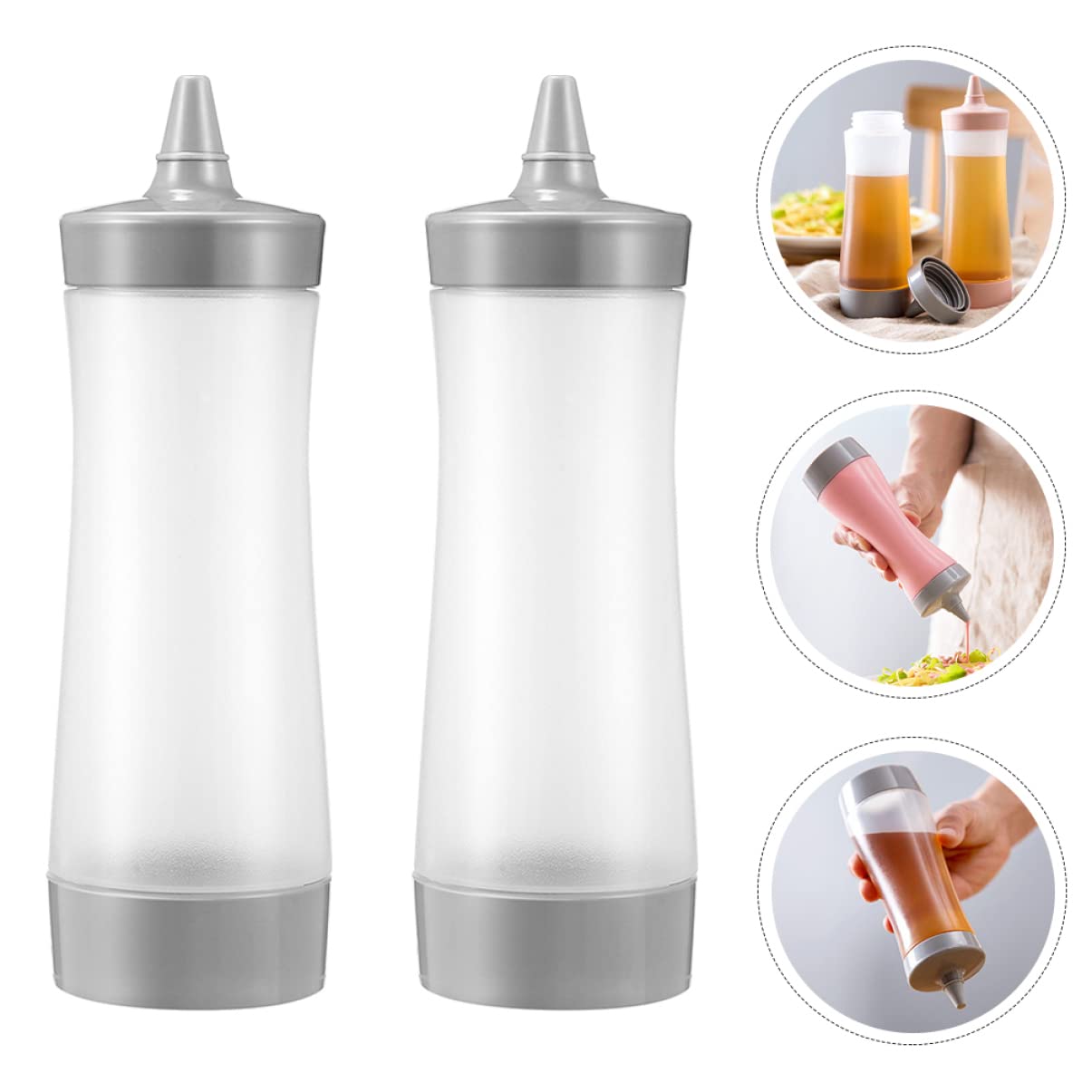 8 Pcs Squeeze Bottle Dressing Bottles Hair Dye Bottle Squeezy Sauce Bottle Hot Sauce Bottle Cookie Containers with Lids Salad Bottle Squeeze Honey Bottle Ketchup Mustard Plastic
