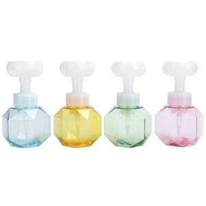 hyuduo 4pcs liquid bottle, 300ml flower‑shaped refillable foaming dispenser container container foaming bottle,other bathroom amenities