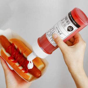 Condiment Squeeze Bottles with Flip Top Cap,Squeeze Bottles for Sauces, Ketchup Bottles Squeeze,Plastic Squeeze Bottles for Hot Sauce,Salad, Oil, Syrup