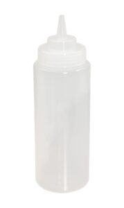 crestware sb24cw (1 dz.) squeeze wide mouth bottle (1 dozen), 24 oz, clear