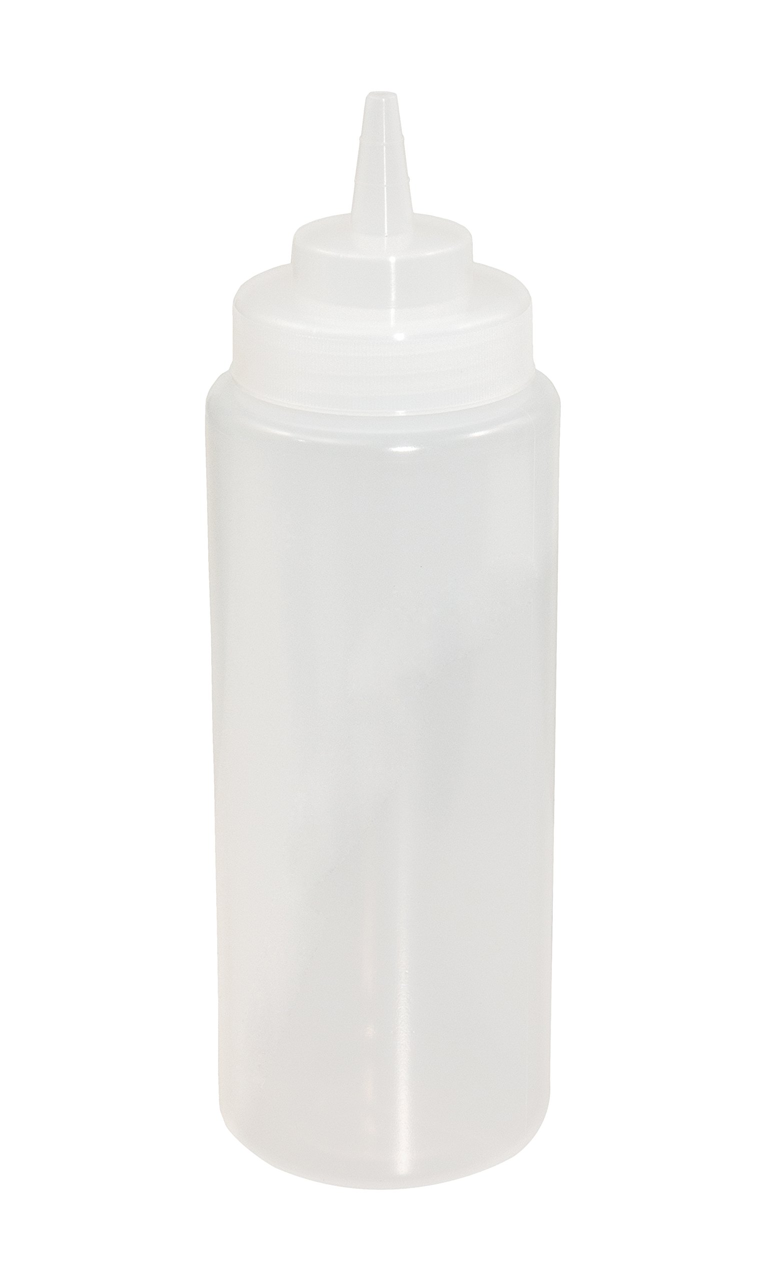 Crestware SB24CW (1 dz.) Squeeze Wide Mouth Bottle (1 Dozen), 24 oz, Clear