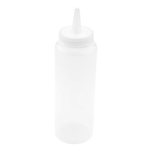 Restaurantware 8 Ounce Squeeze Bottles 6 Refillable Squirt Bottles - Precision Tip Wide Mouth Clear Plastic Sauce Bottles For Condiments Dressing And Sauces