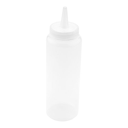 Restaurantware 8 Ounce Squeeze Bottles 6 Refillable Squirt Bottles - Precision Tip Wide Mouth Clear Plastic Sauce Bottles For Condiments Dressing And Sauces