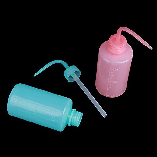 Reusable 10PC squeeze bottle 250mL Wash Clean Clear White Plastic Green Soap Lab Wash Squeeze Diffuser Bottle for Home (Color : Pink)