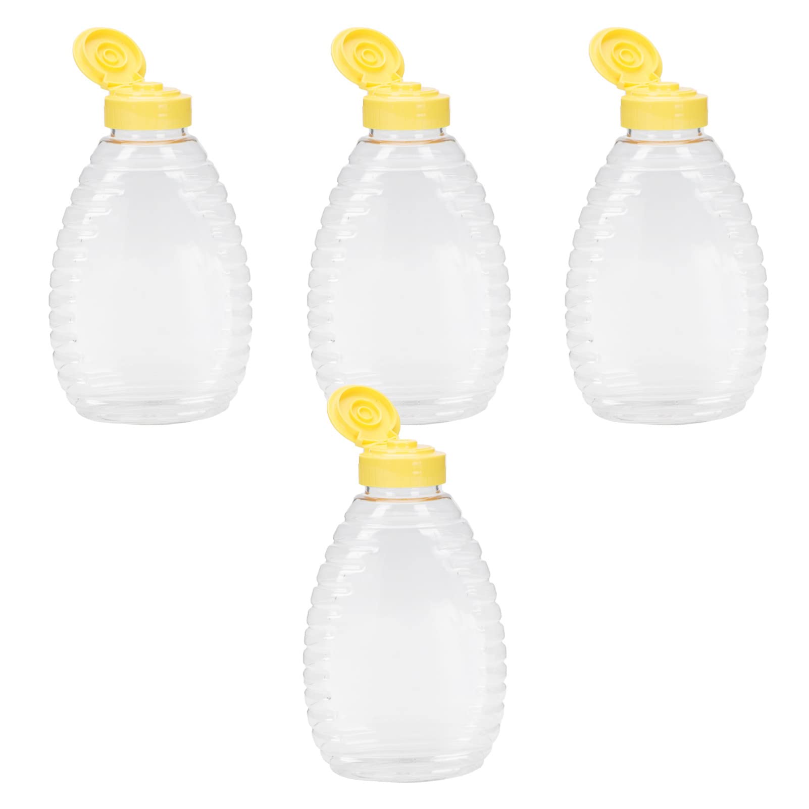 Cabilock Refillable Squeeze Honey Bottle 4Pcs Plastic Honey salad dressing bottle honey storage bottle plastic squeeze dispenser Jar Empty Squeeze Ketchup Squeeze Bottle