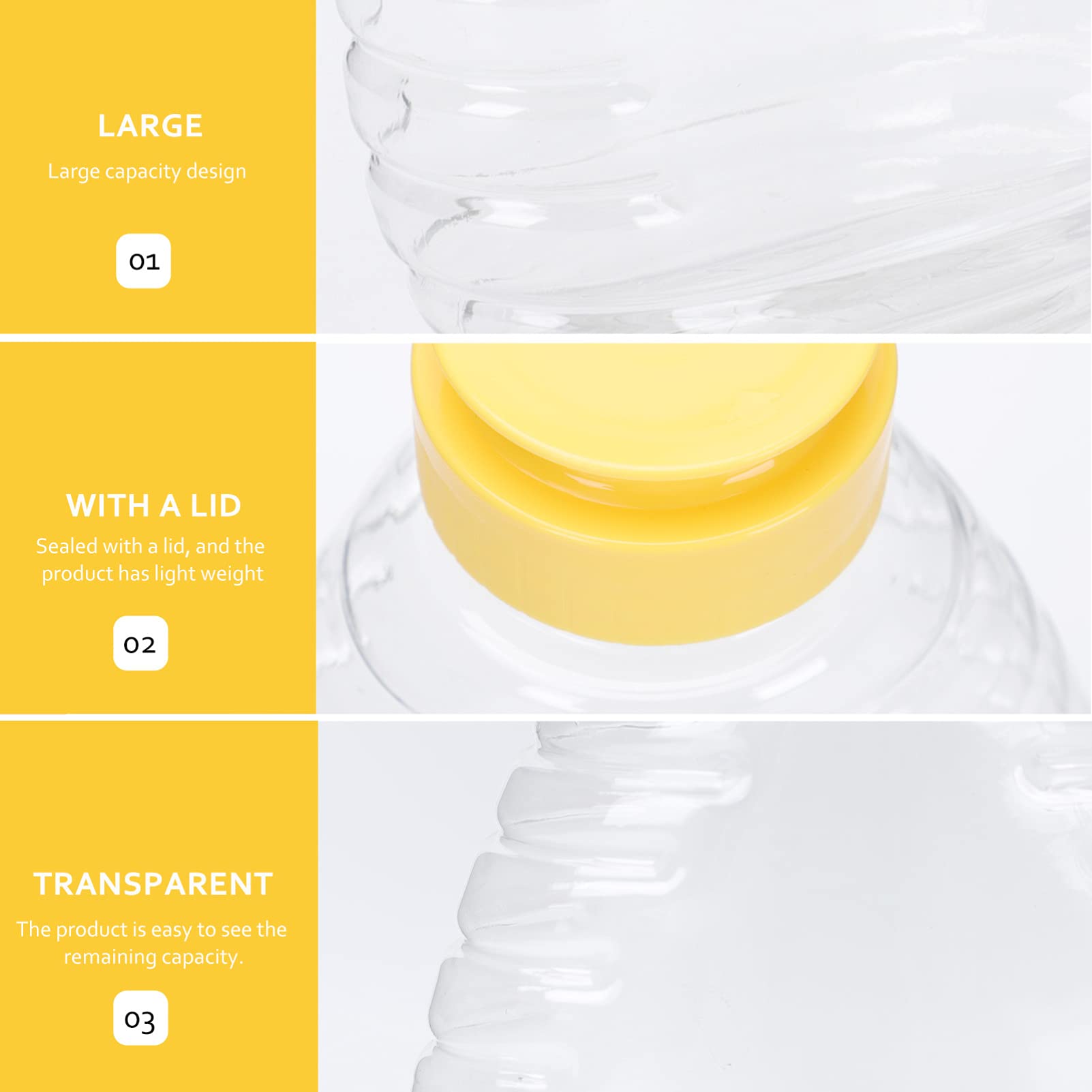 Cabilock Refillable Squeeze Honey Bottle 4Pcs Plastic Honey salad dressing bottle honey storage bottle plastic squeeze dispenser Jar Empty Squeeze Ketchup Squeeze Bottle