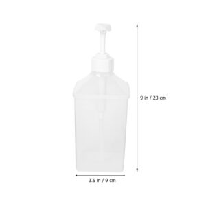 Cabilock 2PCS Plastic Squeeze Condiment Bottles Mason Jar Syrup Honey Dispenser Pump Bottle for Juice Ketchup Cookie Sauces 1100ML (White)