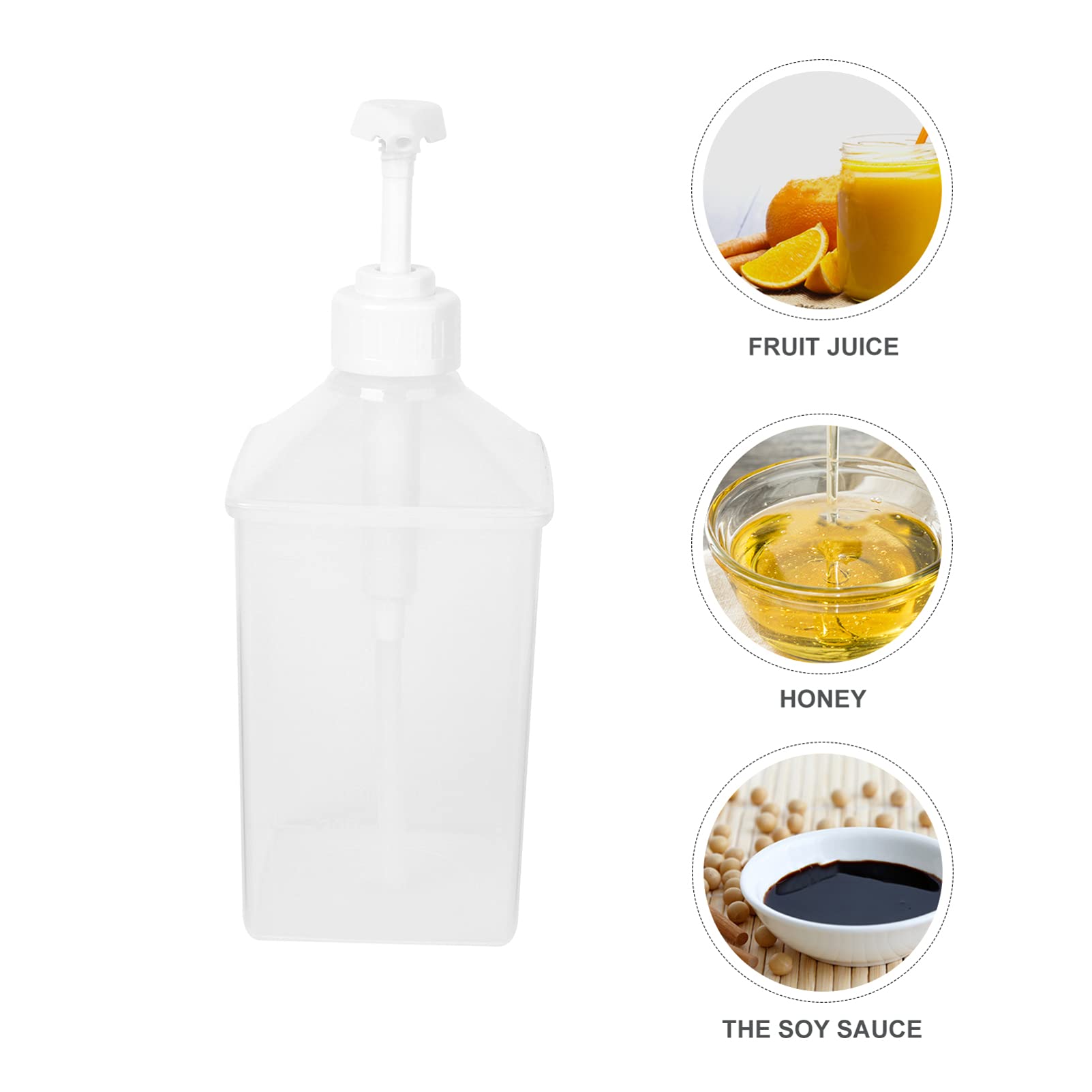 Cabilock 2PCS Plastic Squeeze Condiment Bottles Mason Jar Syrup Honey Dispenser Pump Bottle for Juice Ketchup Cookie Sauces 1100ML (White)