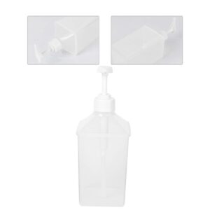 Cabilock 2PCS Plastic Squeeze Condiment Bottles Mason Jar Syrup Honey Dispenser Pump Bottle for Juice Ketchup Cookie Sauces 1100ML (White)