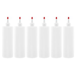 lakeshore trade 6-pack premium plastic condiment squeeze squirt bottles for sauces, paint,oil, condiments,salad dressings, arts and crafts - food grade - 16oz