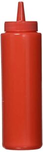 winco 6-piece squeeze bottle set, 8-ounce, red, medium