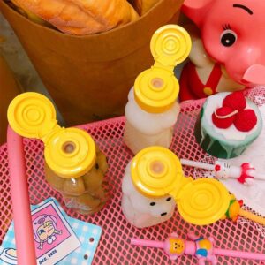 Multifunction 240ml Plastic Squeeze Bottles, Bear Shape Honey Sauce Mustard Jam Dispenser Condiment Container