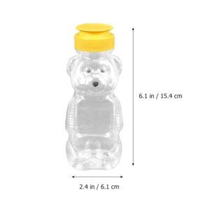 Multifunction 240ml Plastic Squeeze Bottles, Bear Shape Honey Sauce Mustard Jam Dispenser Condiment Container