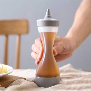 UUME Squeeze Bottle Leak-Proof Jam Syrup Container Kitchen Accessories Gravy Boat Plastic Sauce Vinegar Oil Ketchup Dispenser(Pink)