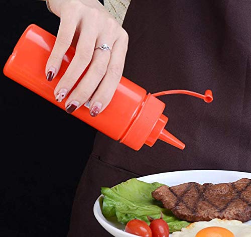 WOIWO 3 PCS Food Grade PE Environmental Protection Extruding Sauce Bottle Extruding Bottle Seasoning Bottle Salad Sauce Cream Bottle With Scale