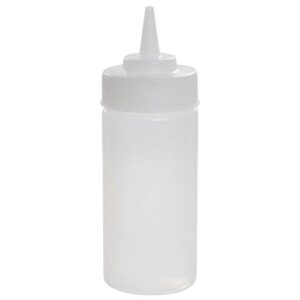 tablecraft 8 oz clear polyethylene widemouth squeeze bottle - 2 1/4" dia x 6 3/4" h