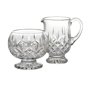 waterford lismore footed creamer & sugar set, 4.25", clear