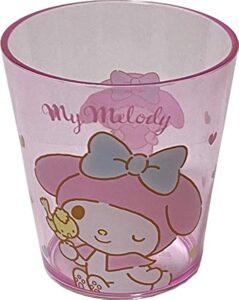 sanrio my melody plastic cups 7.8 × 8.5 × 7.8 cm 260ml dinnerware drinkware saucers kitchen (pink)