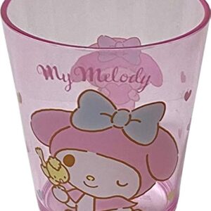 Sanrio My Melody Plastic Cups 7.8 × 8.5 × 7.8 cm 260ml Dinnerware Drinkware Saucers Kitchen (Pink)