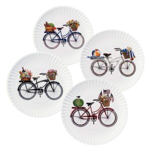 summer bikes 9" melamine plates, set of 4