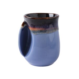 selamica porcelain 18oz novelty left-handed handwarmer mug, coffee mug, tea mug, gift for family friends and couple - haze