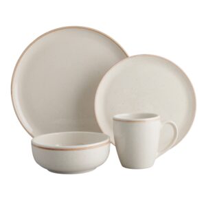 corona dinnerware set 16-pieces earthenware | beige caoba | hand-painted | set de vajilla 4 puestos | 16 piezas | ceramica | artisan decor