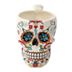 pacific giftware colorful day of the dead skull drinking mug home decor