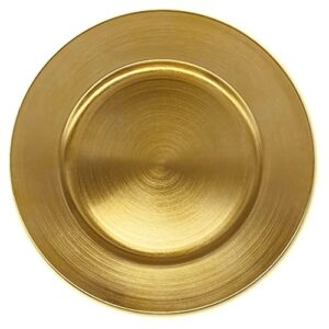 henilosson metallic foil gold charger plates-13 inch-6 pack round dinner chargers -plate chargers for dinner plates - wedding décor place-mats (6, gold)