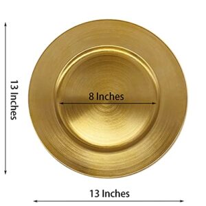 Henilosson Metallic Foil Gold Charger Plates-13 inch-6 pack round Dinner Chargers -Plate Chargers for Dinner Plates - Wedding Décor Place-mats (6, gold)