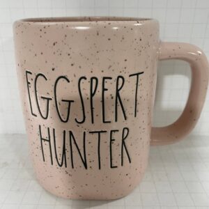 rae dunn eggspert hunter speckled mug new pink easter - 16 oz - dishwasher and microwave safe