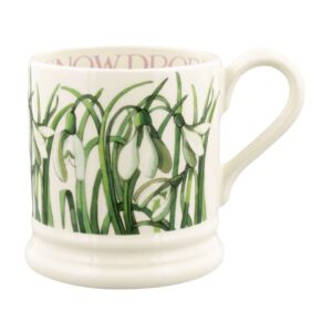 emma bridgewater handmade ceramic white snowdrops flower gift half-pint coffee and tea mug